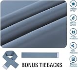 BellaHills Blackout Curtains 2 Panels 46x54 Stone Blue Pencil Pleated view 5