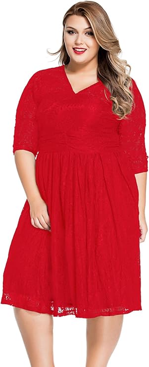 red lace dress size 18