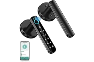 OFFTV Fingerprint Door Lock Smart biometric Door knob-with passcode keypad keyless Entry Door Handle，biometric Door Lock，Fingerprint Code Door knob for Bedroom Home (Black APP)