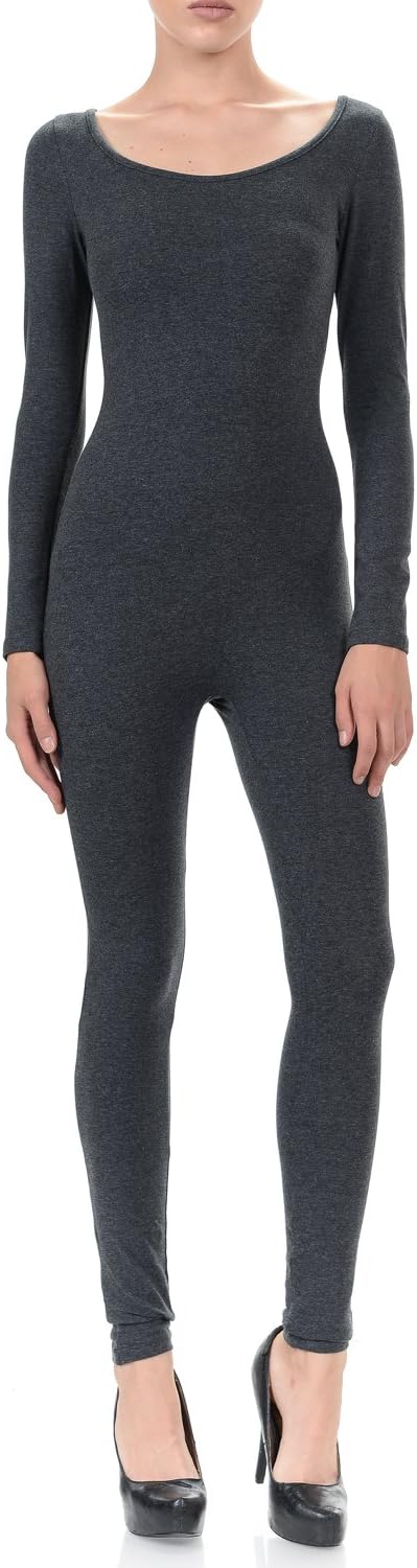 JJJ Women Catsuit Cotton Long Sleeve Yoga Bodysuit Jumpsuit/Made in USA