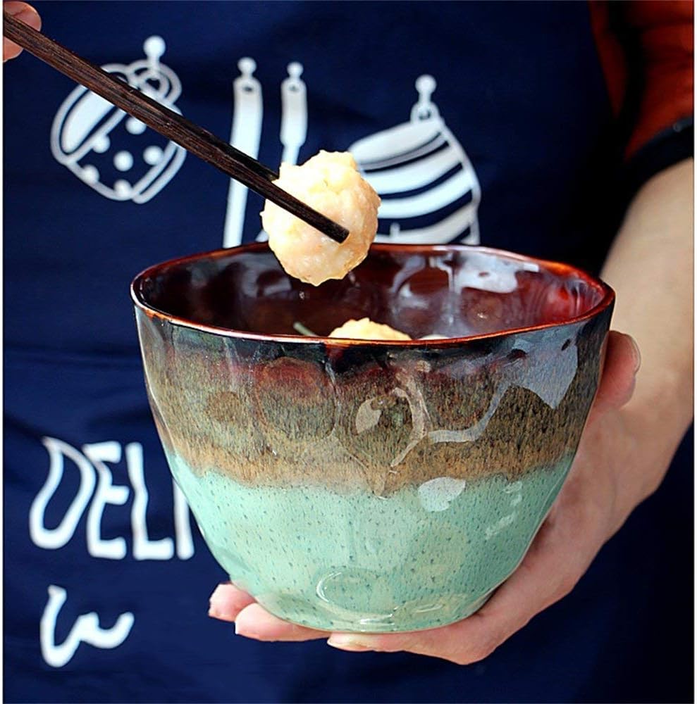 Nuokix Large Deep Soup Bowl Salad Bowl Mixing Bowl Fruit Ramen Noodle