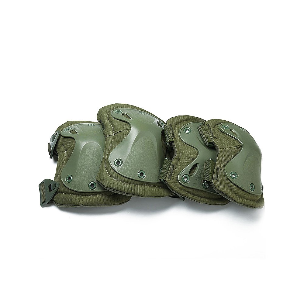 Ever Fairy Combat Tactical Military Hard X Knee Pads Elbow Pads Tactical Protection Sports Safety Pads (Green)
