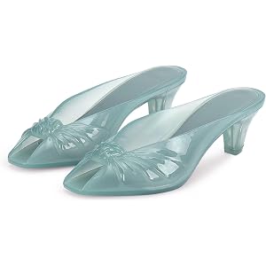 RJYLP Jelly Sandals for Women Clear Sandals Jelly Shoes Women Kitten Heel Mules Open Toe Slide Pumps Dress Shoes Beach Summer