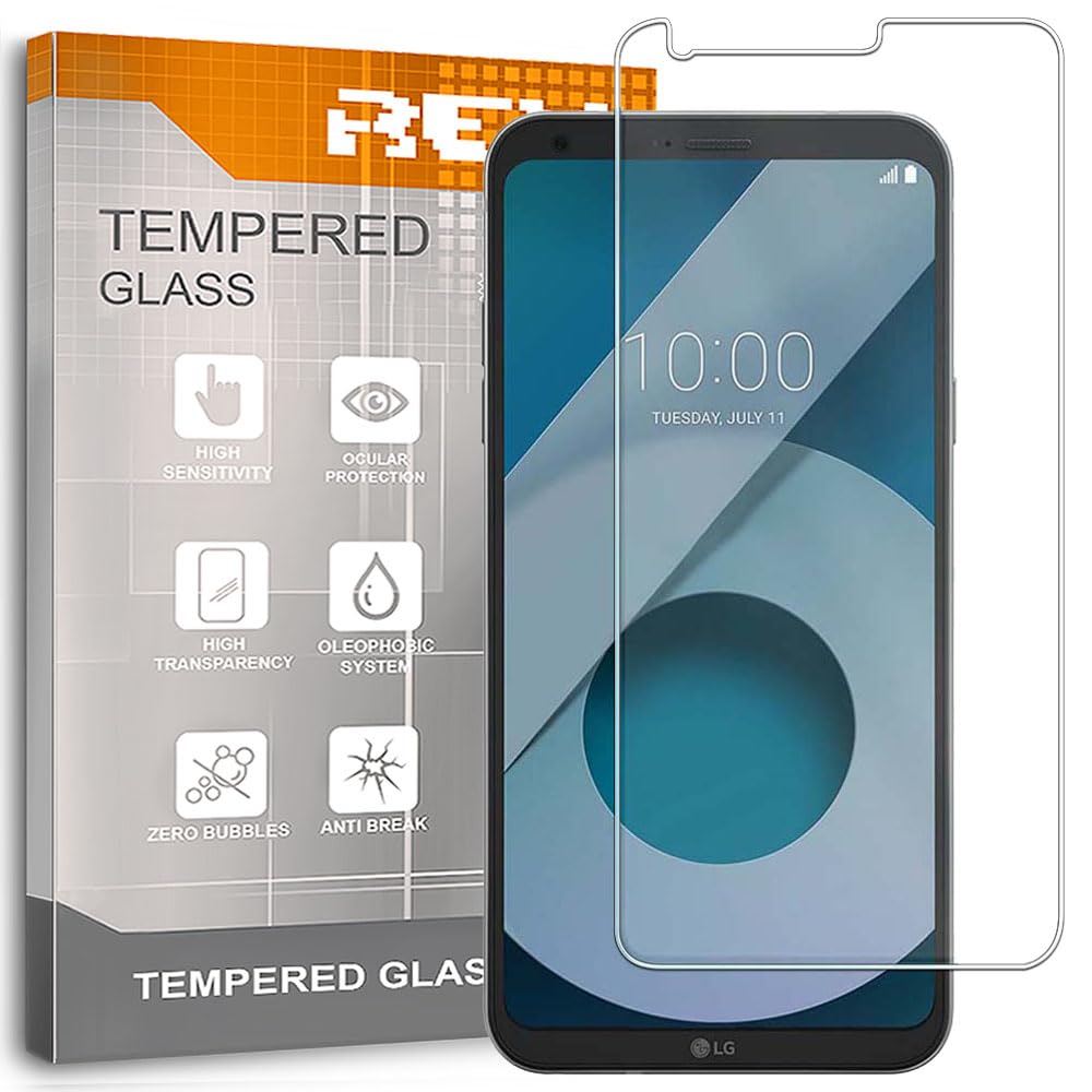 REY Screen Protector for LG Q6 / Q6 ALPHA / Q6 PLUS, Tempered Glass Film, Premium quality, [Pack 3x]