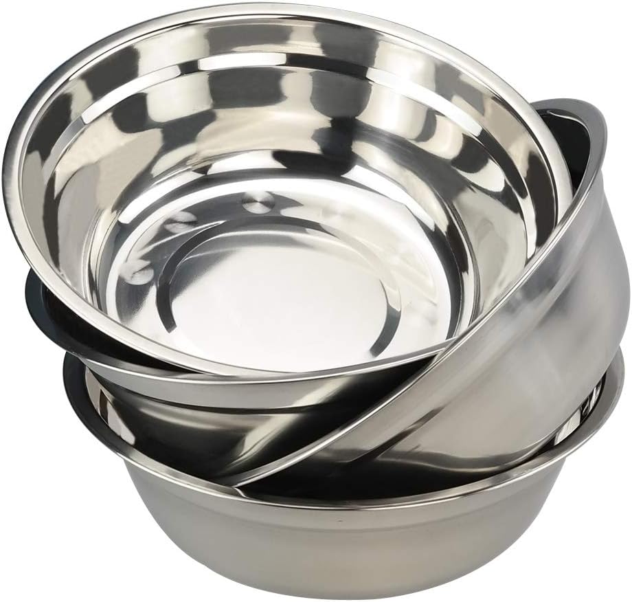 HOMMP Stainless Steel Camping Serving Bowl, 26 cm Diameter (Pack of 4