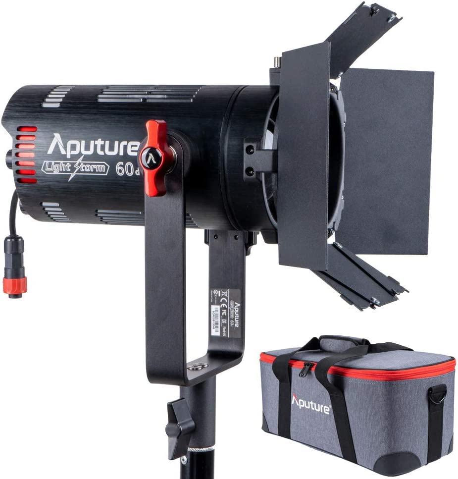 Aputure LS 60d Focusing LED Video Light,Aputure Light Storm 60D 60W Daylight-Balanced Adjustable Photography Lighting CRI 95+ TLCI 95+ 50000lux @1m Support App Control Built-in 8 Lighting FX IP54
