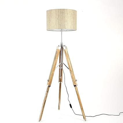 Amazon Com Mir Classical Natural Teak Wood Floor Shade Lamp Base