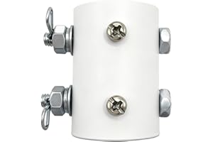 FEHEED White Ceiling Fan Downrod Coupler with Open-Slot Design,1.26" Outer Diameter & 1.8" Length & 2mm Thickness, Fits Various Non-Threaded Ceiling Fan Rods of 1" OD, Includes Secure 2 Safety Clips