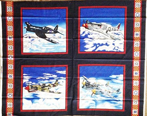 U.S. Navy Fighter Planes Fabric Pillow Panel (Great for Quilting, Sewing, Craft Projects, Pillow Cases or Throw Pillows) 35" x 44"