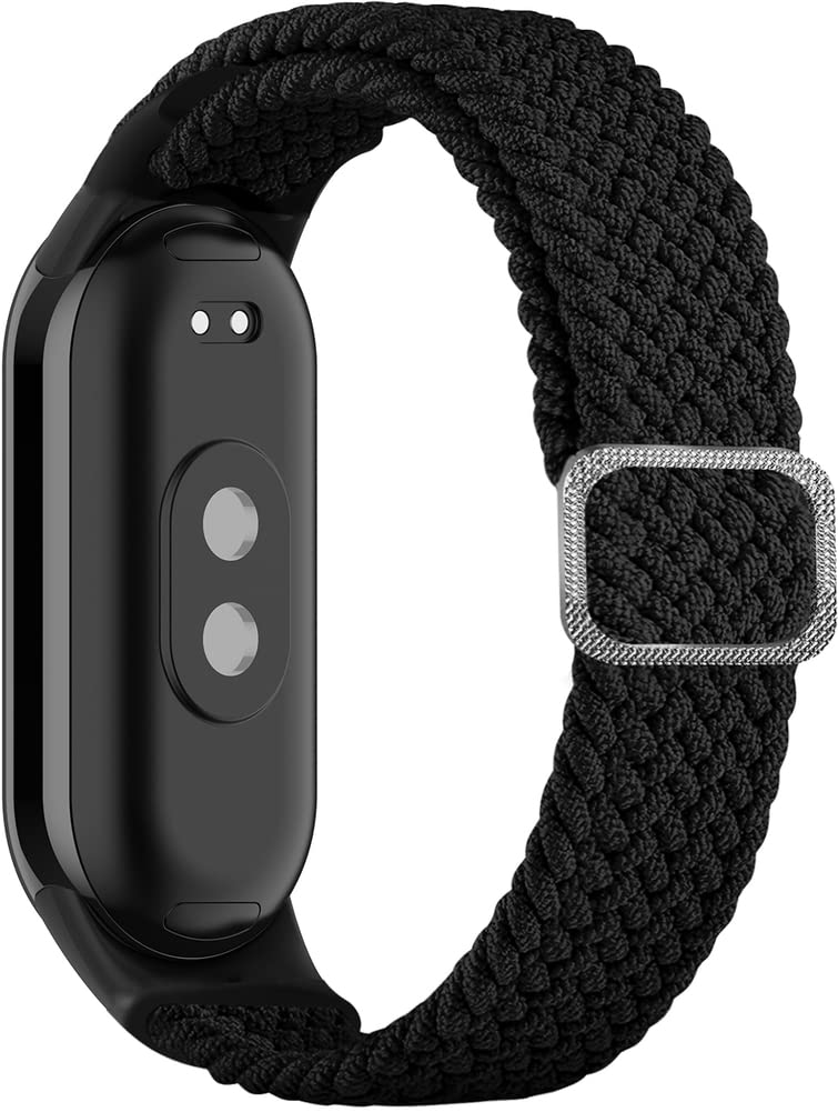 Chainfo® compatible with Xiaomi Mi Band 8 Watch Straps, Nylon Sport Loop Band Wristband Replacement NO230622 (Black)