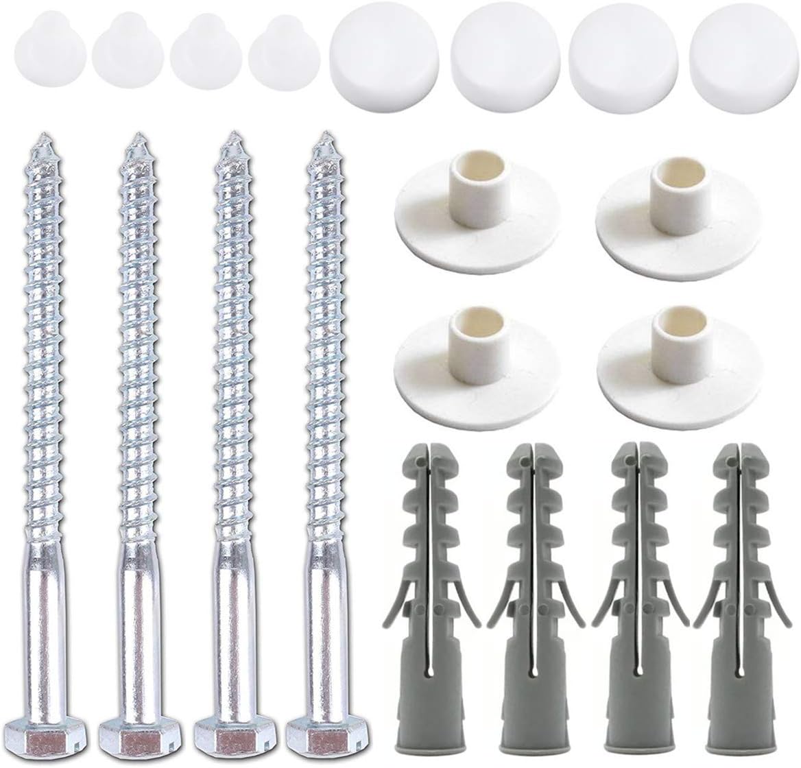 2 Sets Toilet Bidet Anchor Bolts Set Chrome Cap Bathroom Toilet Pan