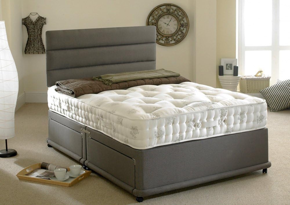 Happy Beds 1400 Silver Divan Bed Set Organic Pocket Sprung Mattress End