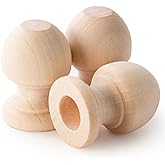 Pinehurst Crafts Wood Dowel Rod Finials, 1-1/16 Inch Tall with 3/8 Inch Hole, Pack of 10