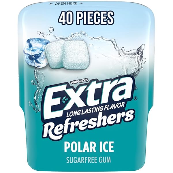 EXTRA EXTRA REFRESHERS CHEWING GUM, POLAR ICE, 40 COUNT