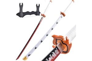 WERKON Demon Slayer Sword 41inch - with Stand Anime Sword- Zenitsu Sword & Tanjirou Sword & Rengoku Sword - Various Styles Available