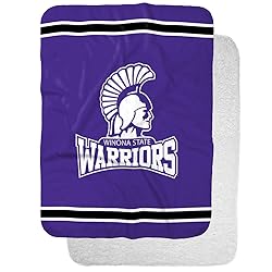 Winona State Warriors Primary Logo Stripes Sherpa