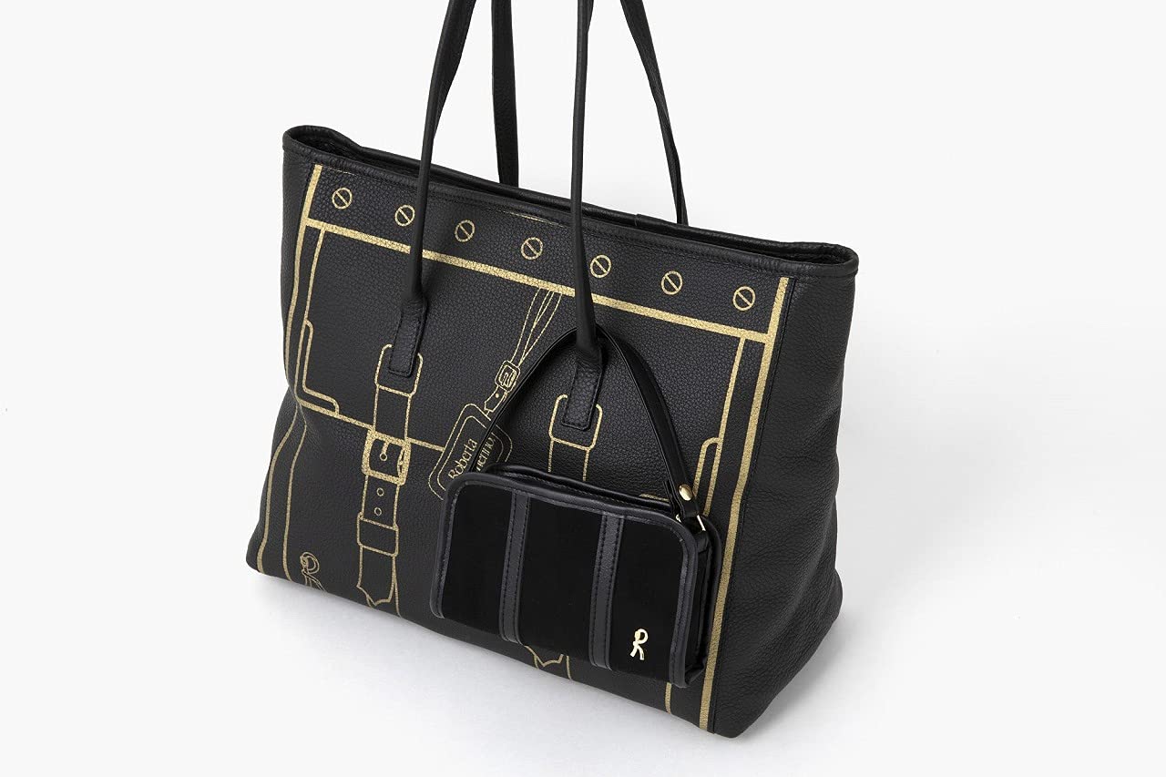ROBERTA DI CAMERINO SHOPPING BAG & POUCH BOOK BLACK ver. ：6/25発売 【ムック本付録】ロベルタ ディ カメリーノ ショッピングバッグ＆ミニバッグ型ポーチ（ブラックver.）