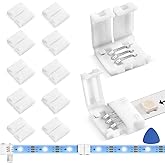 WENHSIN 10-Packs 3-Pin LED Connectors for LED Strip Lights 10MM Width Unwired Gapless Solderless Adapter Extension