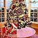ShinyBeauty Embroidered and Sequined Holiday-Pink-Sequin Tree Skirt-24Inch Christmas Tree Skirt Polyester Christmas Tree Skirt Christmas Decorations (Baby Pink)