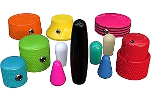 Xentric Guitars - Super Solid Series Resin Guitar Knobs & Switch Caps (6mm Dome Knob, Yellow)