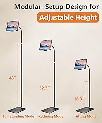 Evekea iPad Stand, Height Adjustable Tablet Floor
