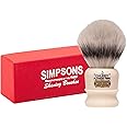 Simpsons Shaving Brush Chubby 3 CH3 Platinum Fibre - Faux Ivory Handle - Premium Wet Shave Tool for Rich Lather - Extra Soft & Dense - Luxury Shaving Brush for Smooth, Comfortable Grooming