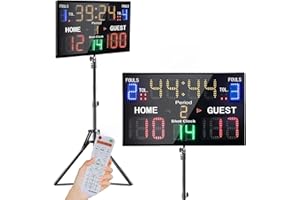 YZ LED Basketball Scoreboard with Shot Clock, Portable Scoreboard Basketball, Digital Scoreboard with Remote, Electronic Scor