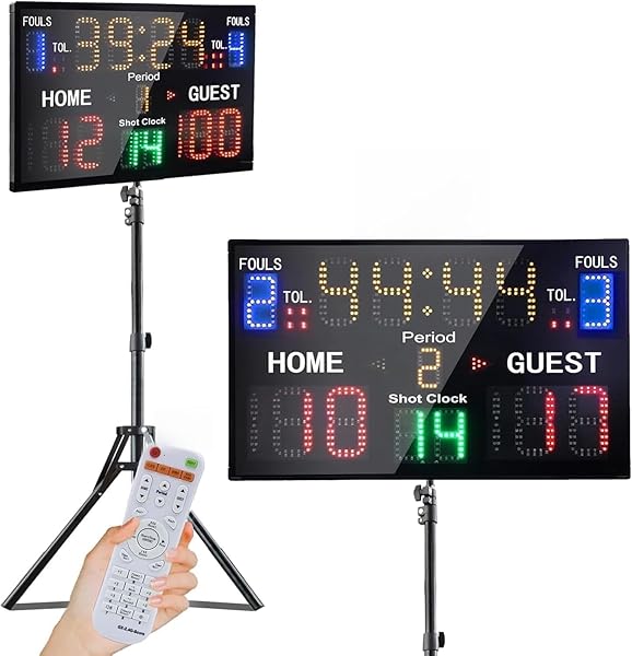 YZ LED BASKETBALL SCOREBOARD WITH SHOT CLOCK, DIGITAL...