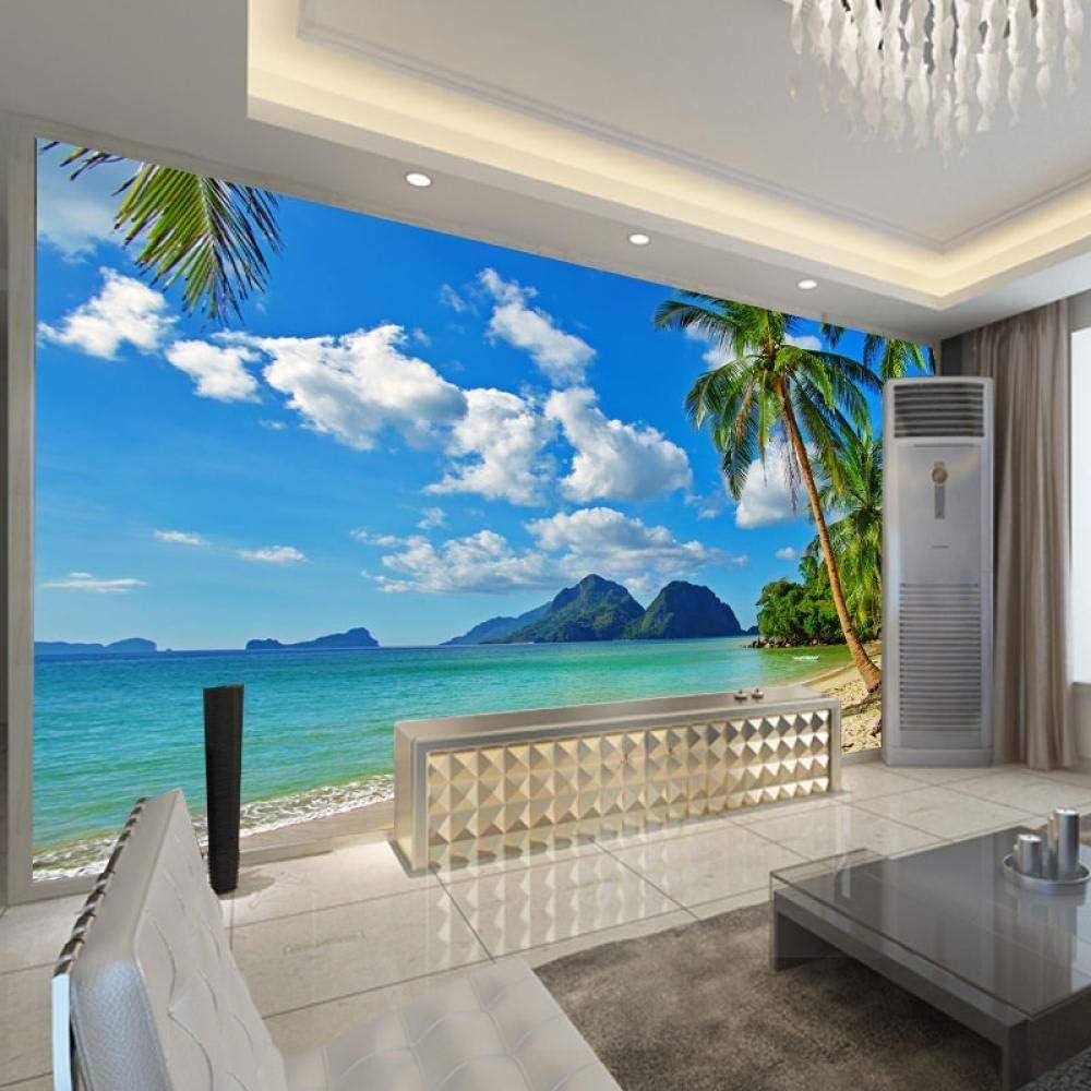 Wallpaper - 3D Wall Mural Photo Wallpaper Beach Scenery Big Wallpaper Bedroom Living Room TV Background Wall Fabric Wallpaper -250x175cm(Customizable Size)