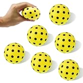 CEYAZYE 6 Pcs Silent Pickleball Balls, Soft Foam Balls for Indoor and Outdoor Practice, Low-Noise and Durable, Pickle Ball for Beginners Adult Outdoor Training