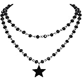 Sacina Goth Layered Star Choker, Gothic Choker, Black Jewelry, Gothic Emo Punk Grunge Necklace, Halloween Christmas Jewelry Gift For Women