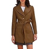 Allegra K Women's Pea Coat 2025 Winter Shawl Collar Wrap Tie Belted Single Breasted Long Overcoats