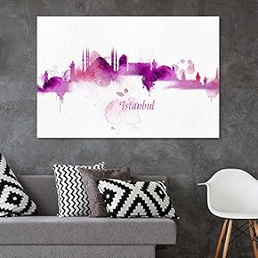 Impressionism Watercolor Style City Landscape of Istanbul