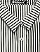 Allegra K Women's Striped Button Down Roll-up Long Sleeves Point Collar Shirt Medium Black