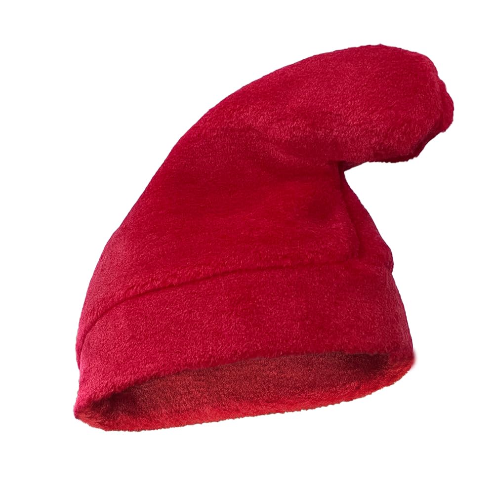 Photo 1 of SUOLA Plush Dwarf Gnome Elf Costume Hat Halloween Dress up Head Costume Accessory for Most Kids&Adult (Red, For head 18"-20")