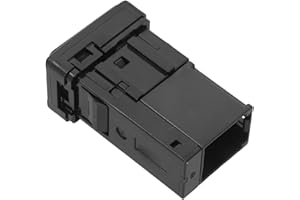 TreasureCave USB AUX Audio Adapter for Toyota 2014-2019 with 12V USB Socket, Black ABS Car Audio Interface for Center Console