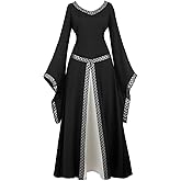Kranchungel Renaissance Medieval Costume Dress: Women Renaissance Irish Wench Peasant Dress for Ren Faire Themed Parties