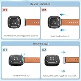 TiMOVO Black Leather Strap for Fitbit Versa 4 3 Sense 2 1 Wristband Classic view 6