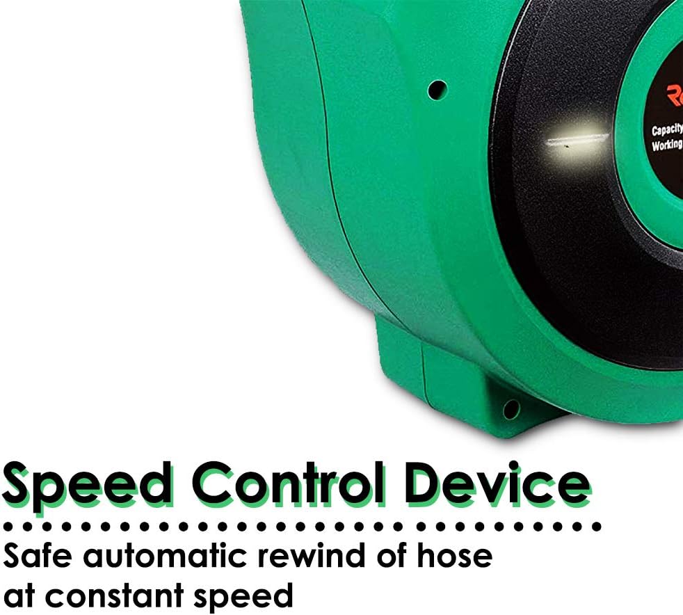 ReelWorks Water Hose Reel Retractable Elite 1/2" Inch x 50' Foot Long Premium Commercial Flex PVC Hose Heavy Duty Spring Driven Industrial with PVC Nozzle and Quick Disconnects for Garden and Lawn : Garden & Outdoor