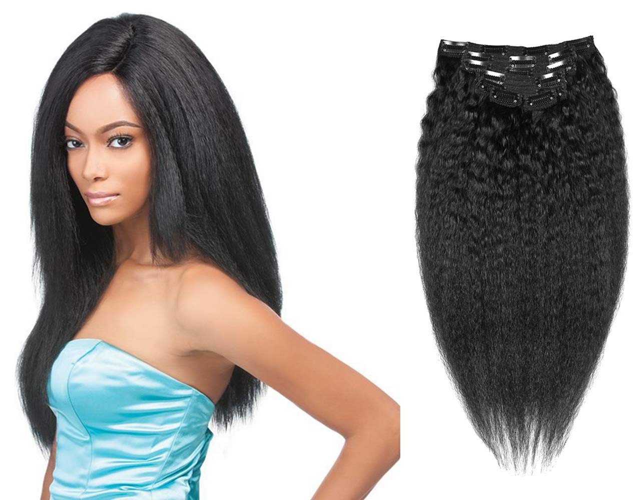 Buy Vivia Bella 110g 20 Jet Black Clip In Kinky Hair Clip In