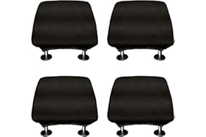 WIRESTER Set of 4 Car Seat Head Rest Cover, Protective Fabric Design Cover Decoration for All Cars - Solid Color, Cute Pattern Design