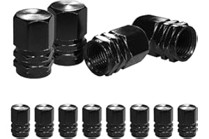 KUWSEIY Car Tire Valve Stem Caps, 12 PCS Wheel Valve Covers, Leak-Proof Air Caps Cover, Universal for Cars, Autos, Trucks, SUVs, Motorcycles, Bike,Tyre Accessory-Black
