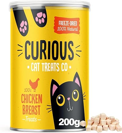 CURIOUS 200g Freeze Dried Chicken Cat Treats 100% Natural Grain Free