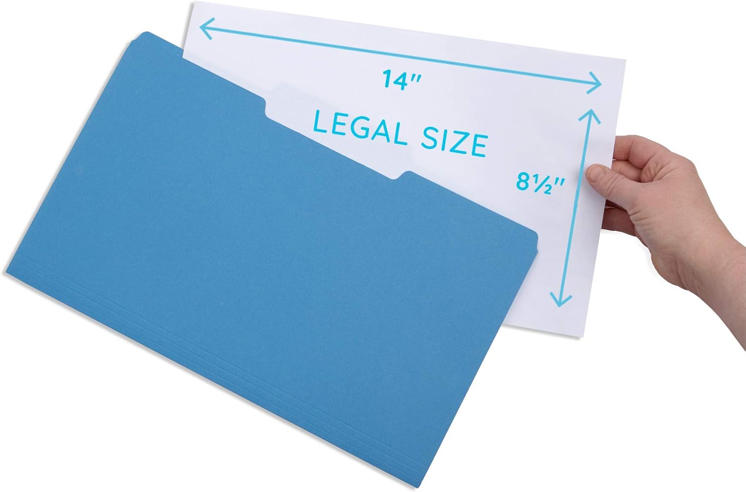Blue Summit Supplies Blue Legal File Folders, Legal Size, 1/3 Cut Tab, Great for Organizing and Easy File Storage, File Folders 100 Count : Office Products
