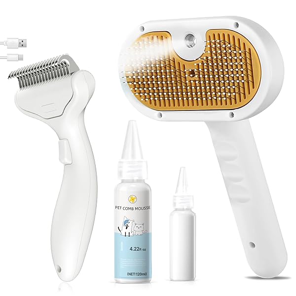 3-IN-1 PET STEAM BRUSH SET FOR DOGS &...