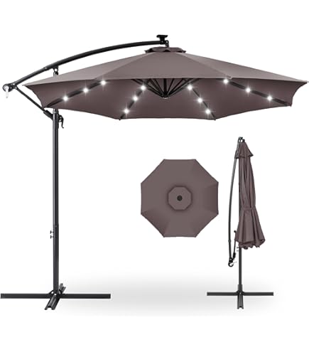 9 x15 patio umbrella Sun-Ray 9 x 15 ft Triple Canopy Patio Umbrella with Stand Multi-colors