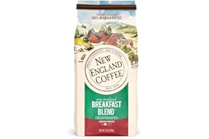 New England Coffee Breakfast Blend Decaffeinated Medium Roast Ground Coffee, 10oz Bag (Pack of 1)