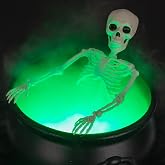 Halloween Decorations Outside - Large Witches Cauldron on Tripod with Skeleton &amp; Fog Maker - Skeleton Halloween Party Decor for Outdoor Yard Home Porch