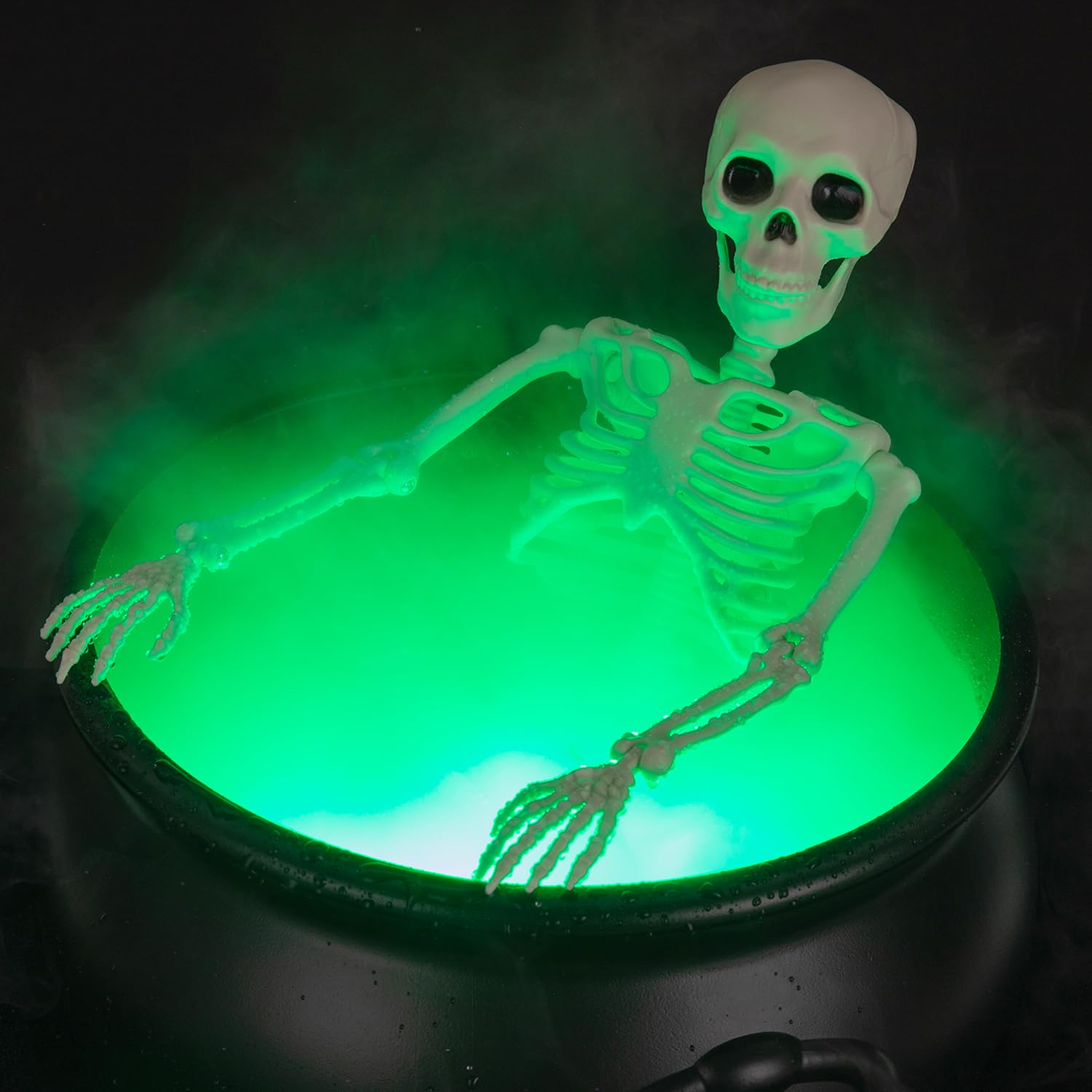 Photo 1 of Halloween Decorations Outside - Large Witches Cauldron on Tripod with Skeleton & Fog Maker - Skeleton Halloween Party Decor for Outdoor Yard Home Porch