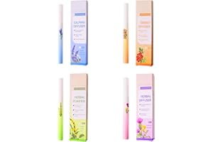 4PCS Herbal Diffuser Pen with Extracts of Mullein for Lung Detox and Oral Air Freshening, Thyme and Mint Support for Energy B